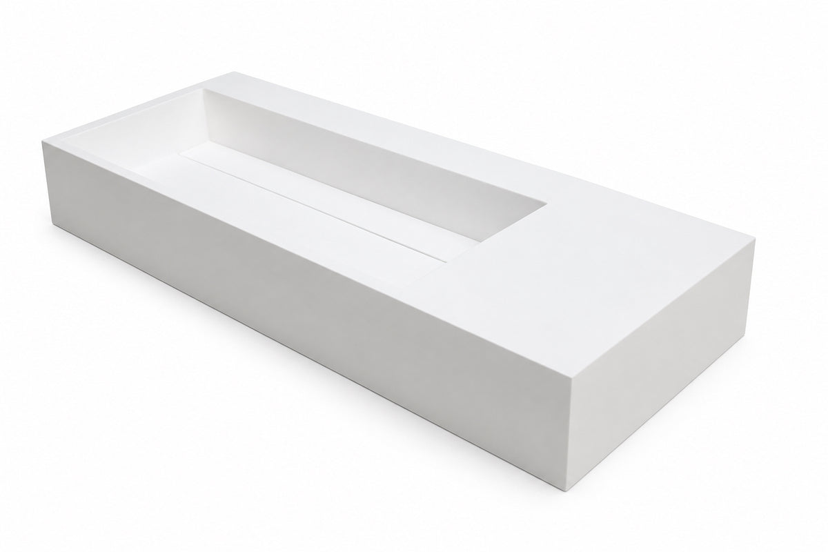 Norevia solid surface wastafel 90 cm mat wit SaniSupreme