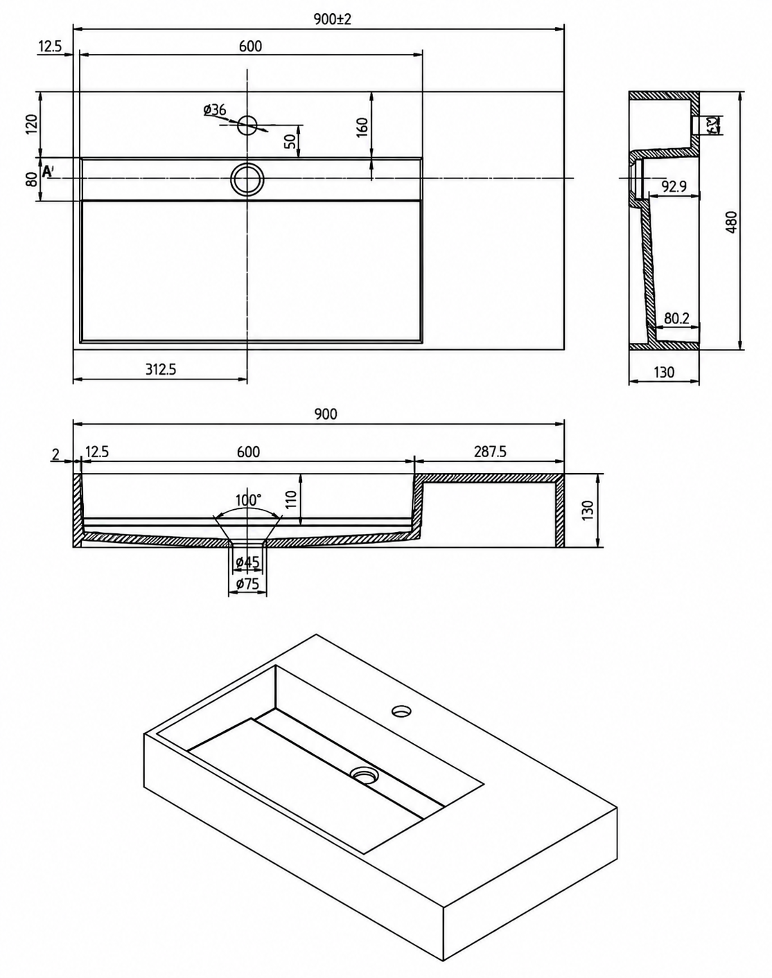 Norevia_solid_surface_wastafel_90_cm_mat_wit_SaniSupreme2