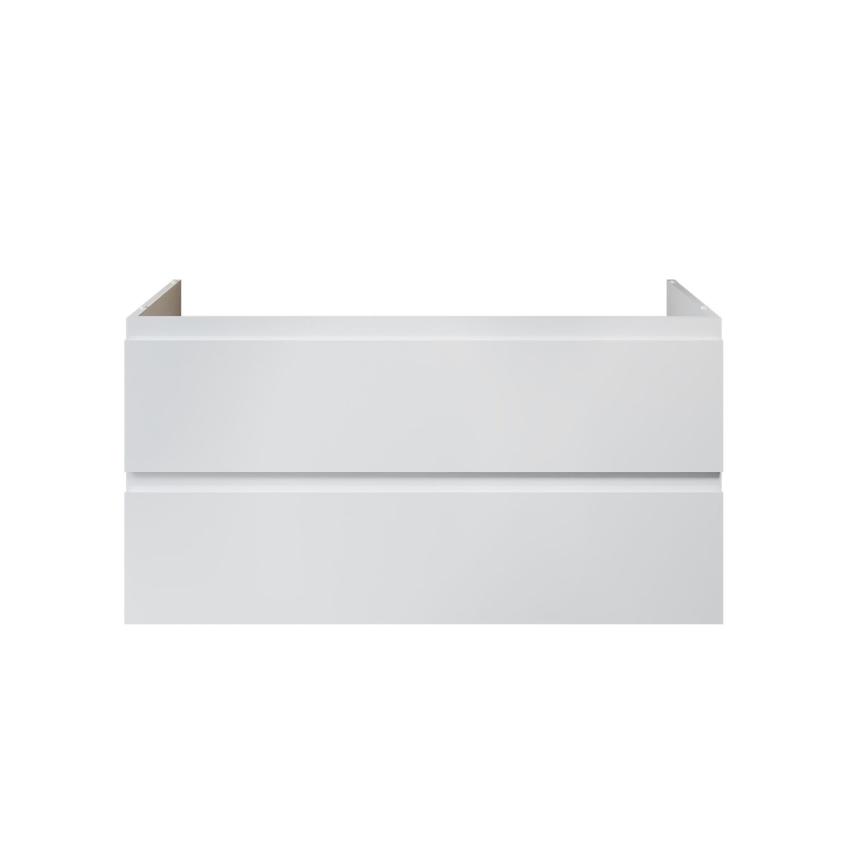 Nuvessa Wastafelonderkast 118 cm Glanzend Wit 2 Softclose Lades Greeploos SaniSupreme