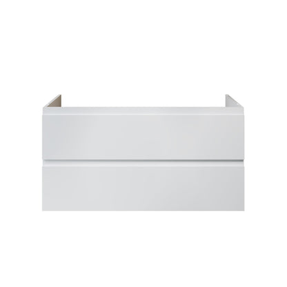 Nuvessa Wastafelonderkast 118 cm Glanzend Wit 2 Softclose Lades Greeploos SaniSupreme