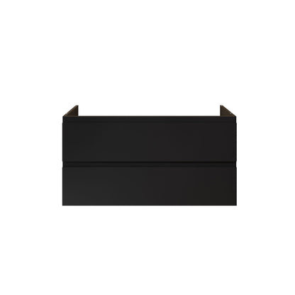 Nuvessa Wastafelonderkast 118 cm Mat zwart 2 Softclose Lades Greeploos SaniSupreme