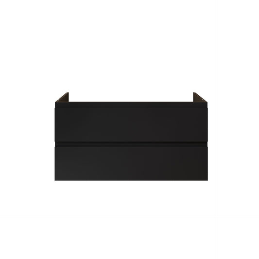 Nuvessa Wastafelonderkast 118 cm Mat zwart 2 Softclose Lades Greeploos SaniSupreme