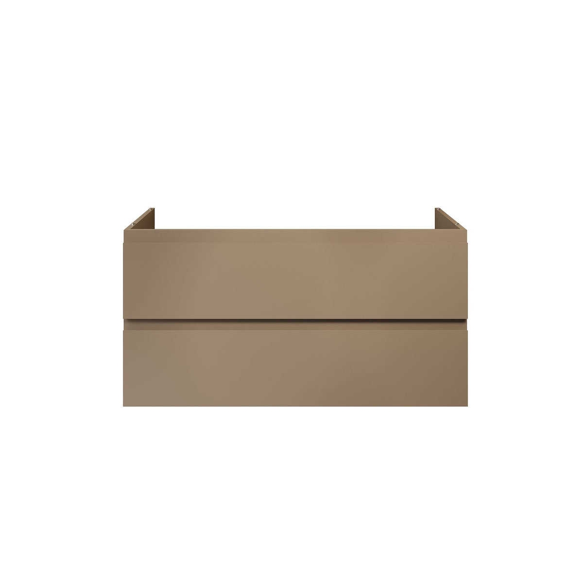 Nuvessa Wastafelonderkast 118 cm Zand 2 Softclose Lades Greeploos SaniSupreme