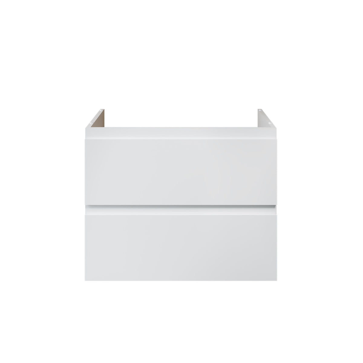 Nuvessa Wastafelonderkast 76 cm Glanzend Wit 2 Softclose Lades Greeploos SaniSupreme
