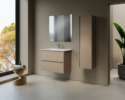 Nuvessa Wastafelonderkast 76 cm Zand 2 Softclose Lades Greeploos SaniSupreme2