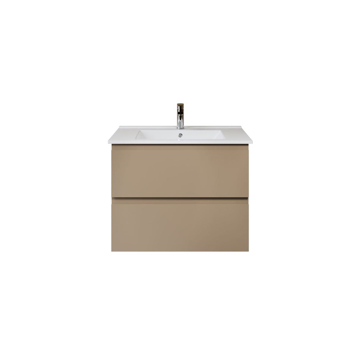 Nuvessa Wastafelonderkast 76 cm Zand 2 Softclose Lades Greeploos SaniSupreme3