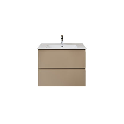Nuvessa Wastafelonderkast 76 cm Zand 2 Softclose Lades Greeploos SaniSupreme3