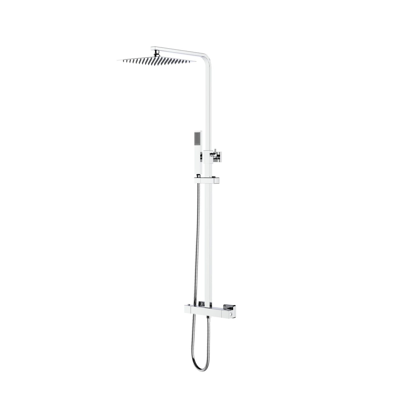 SaniSupreme Aloni Optima Rondo ensemble de douche en saillie Thermostatique douche à effet de pluie 8 pouces Gun Metal