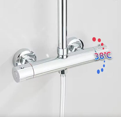 SaniSupreme Napoli Thermostatisch opbouwdoucheset 20 cm. regendouche chroom glans Sanisupreme