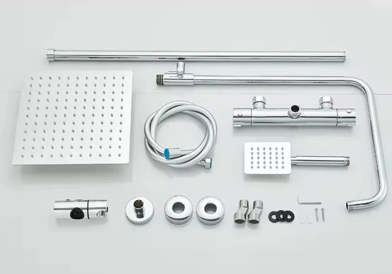 SaniSupreme Napoli Thermostatisch opbouwdoucheset 20 cm. regendouche chroom glans Sanisupreme