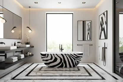 Orvesso 180 cm vrijstaand bad Zebra Zwart Wit SaniSupreme