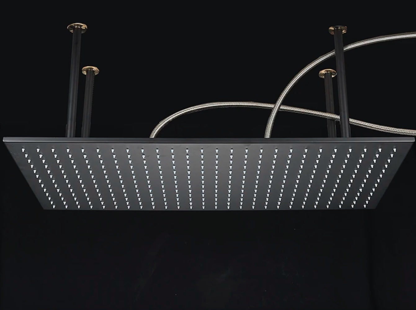 SaniSupreme® SmartPulse Plateau de douche à effet de pluie au plafond Alicante LED 40x80 cm noir mat