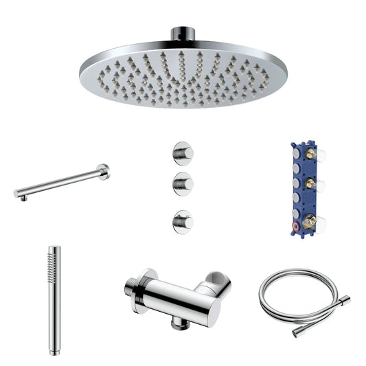 SaniSupreme Lunvero DuoControl 30 Inbouw Regendoucheset Chroom met 2 Stopkranen Sanisupreme