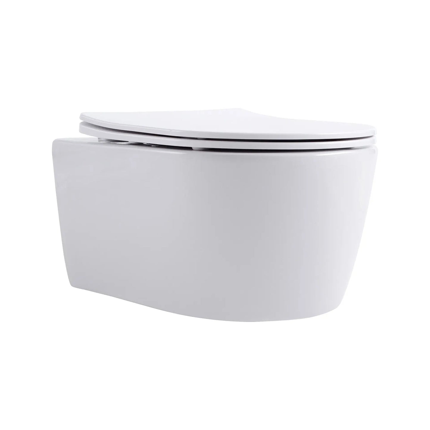 SaniSupreme Aloni Pro hangtoilet / ophang WC – randloos – met zitting – compact 49 cm – mat wit SaniSupreme