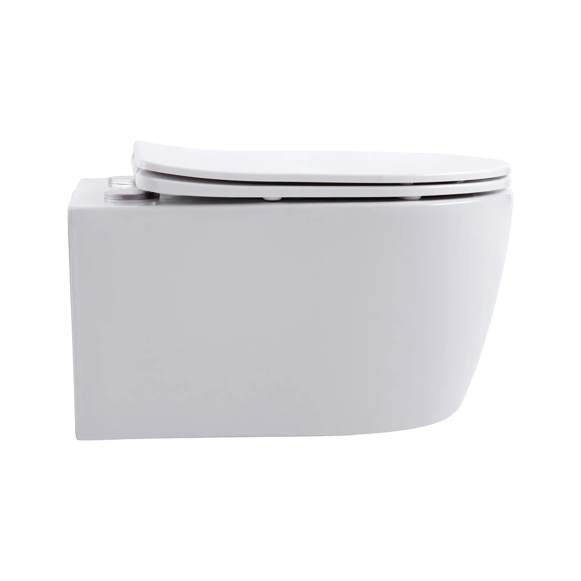 SaniSupreme Aloni Pro hangtoilet / ophang WC – randloos – met zitting – compact 49 cm – mat wit SaniSupreme