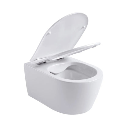 SaniSupreme Aloni Pro hangtoilet / ophang WC – randloos – met zitting – compact 49 cm – mat wit SaniSupreme
