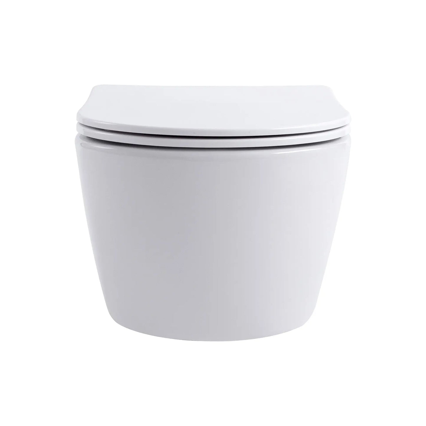 SaniSupreme Aloni Pro hangtoilet / ophang WC – randloos – met zitting – compact 49 cm – mat wit SaniSupreme