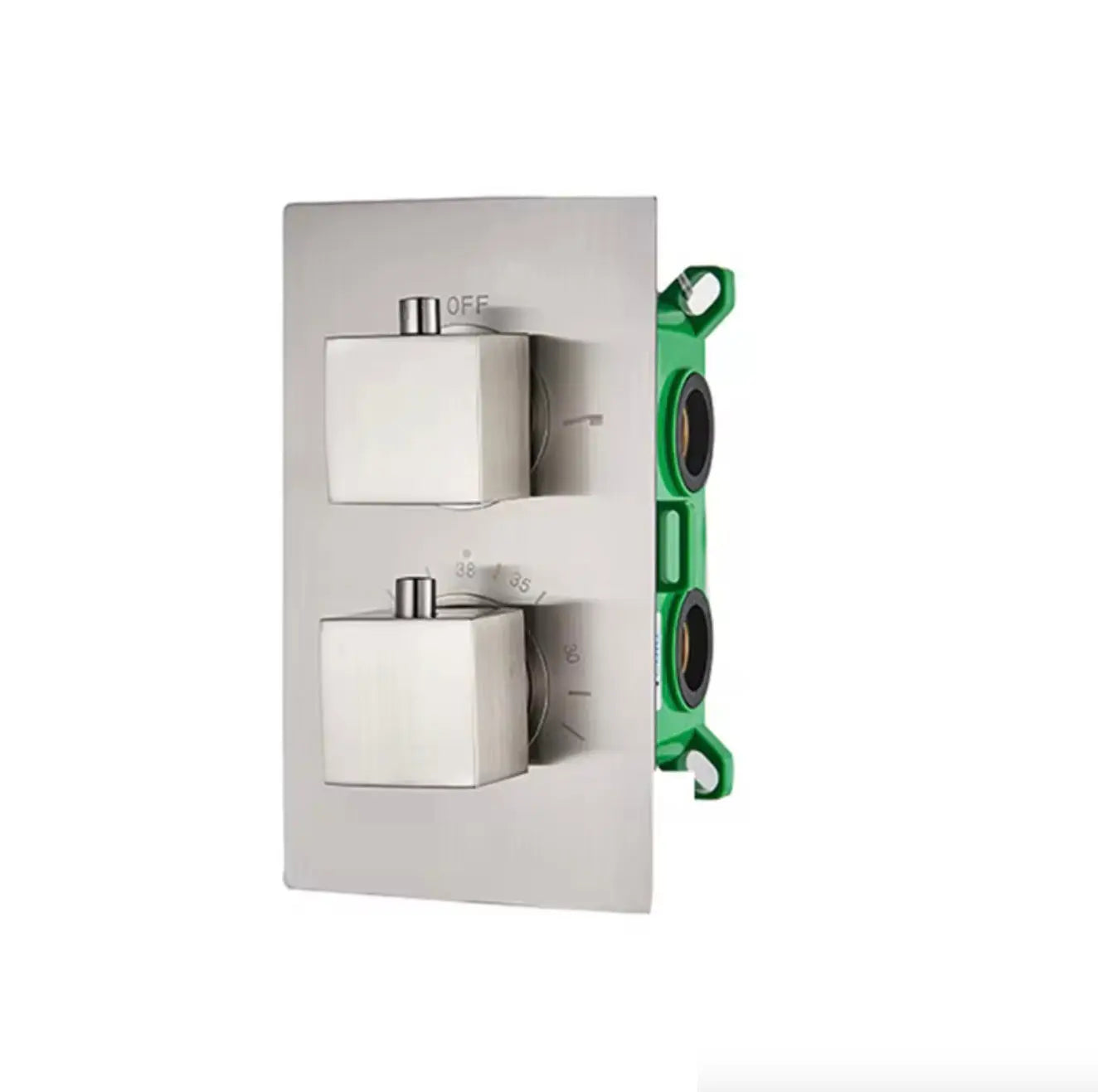 SaniSupreme®  Plafond Thermostatische Doucheset Porlezza 2 weg 40 cm RVS geborsteld Sanisupreme