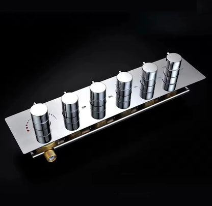 SaniSupreme® AquaTherme Plafond Thermostatische Doucheset Napels 5 weg Plafond LED regendouche Chroom Glans Sanisupreme