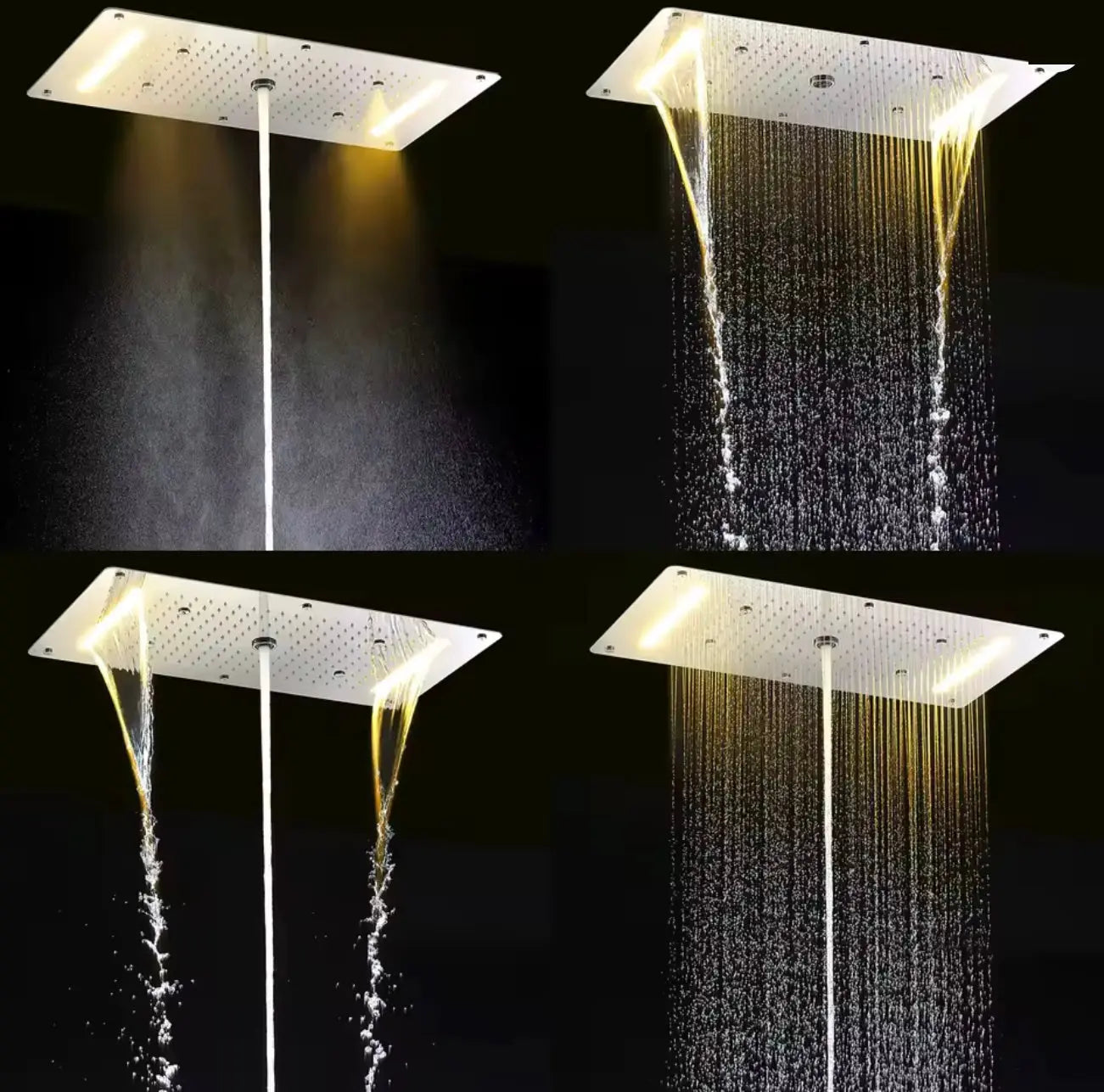 SaniSupreme® AquaTherme Plafond Thermostatische Doucheset Napels 5 weg Plafond LED regendouche Chroom Glans Sanisupreme