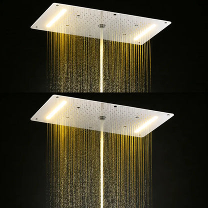 SaniSupreme® AquaTherme Plafond Thermostatische Doucheset Napels 5 weg Plafond LED regendouche Chroom Glans Sanisupreme