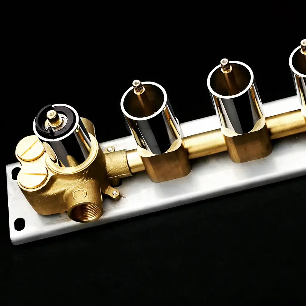 SaniSupreme® AquaTherme Plafond Thermostatische Doucheset Napels 5 weg Plafond LED regendouche Chroom Glans Sanisupreme