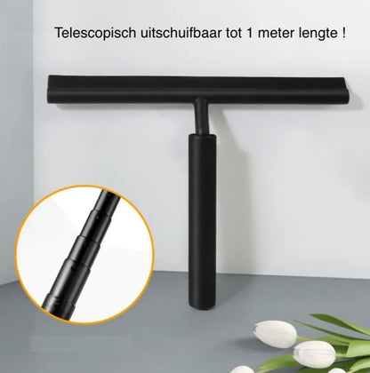 SaniSupreme Uittrekbare Telescopische Douchewisser Raamwisser AquaBlackLine zwart Large