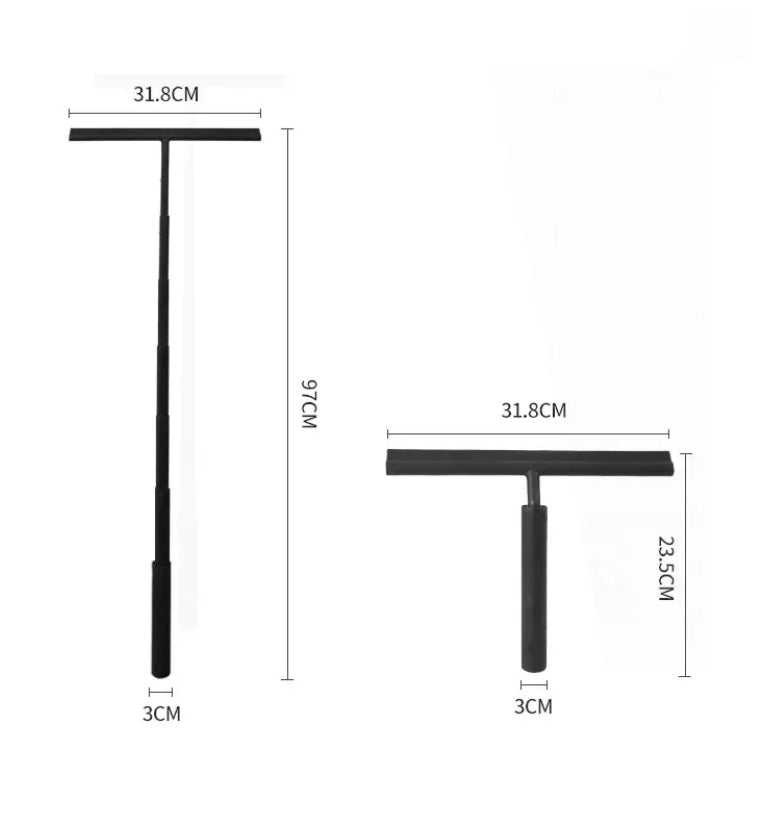 SaniSupreme Uittrekbare Telescopische Douchewisser Raamwisser AquaBlackLine zwart Large