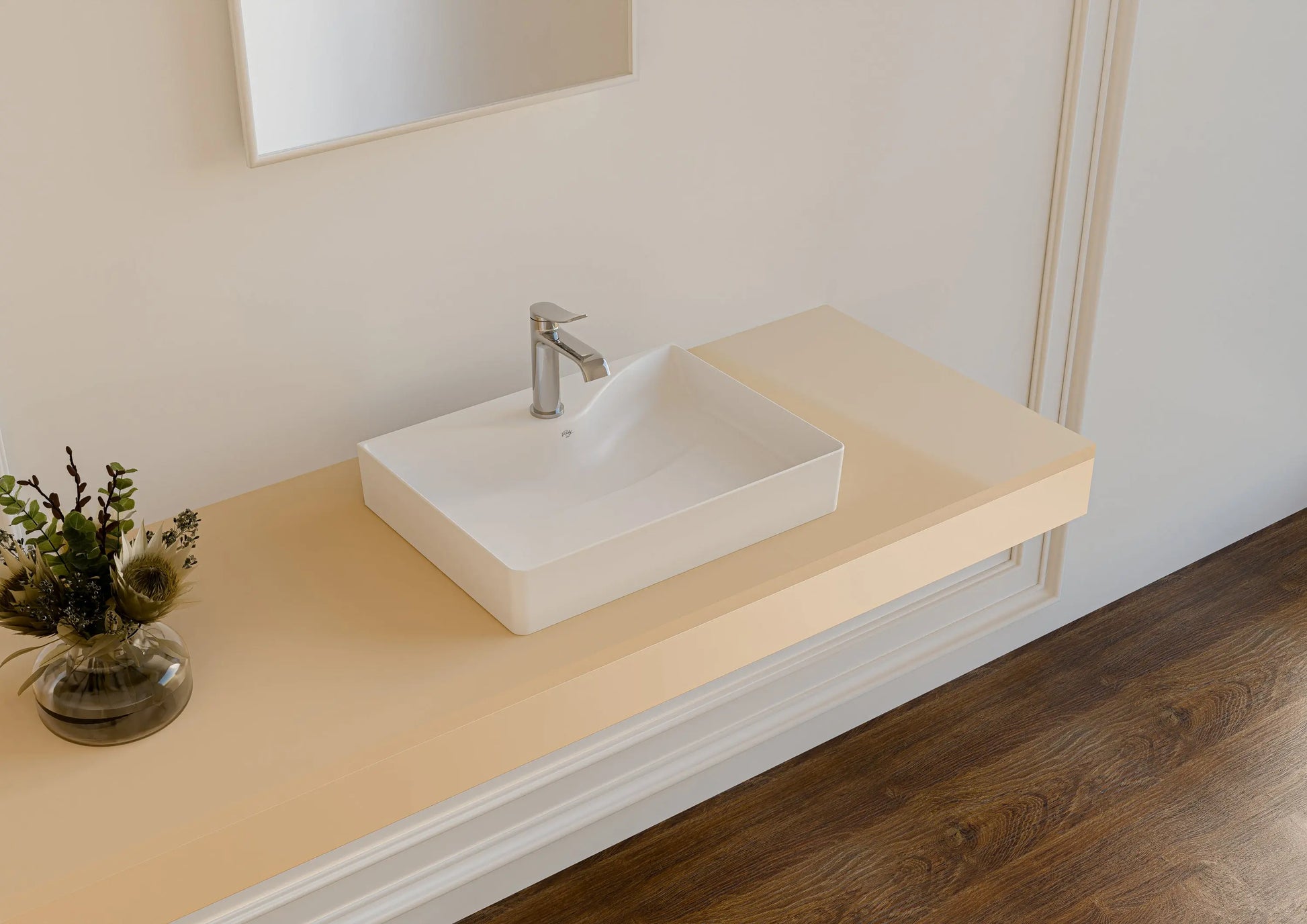 SaniSupreme Waskom Ruby Rechthoek 60,5x11x45,5 cm Keramiek Glanzend Wit Sanisupreme