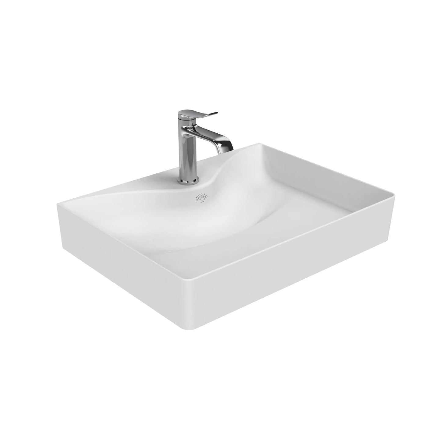 SaniSupreme Waskom Ruby Rechthoek 60,5x11x45,5 cm Keramiek Glanzend Wit Sanisupreme