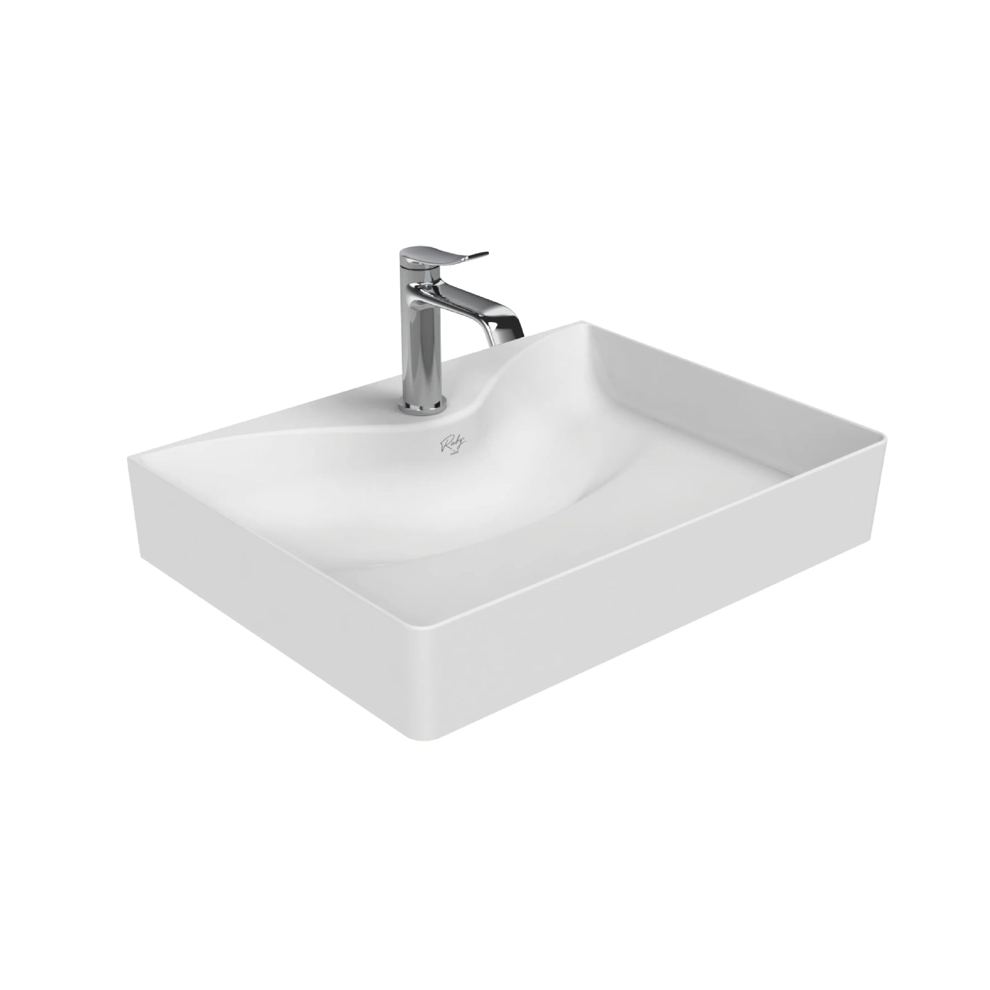 SaniSupreme Waskom Ruby Rechthoek 60,5x11x45,5 cm Keramiek Glanzend Wit Sanisupreme