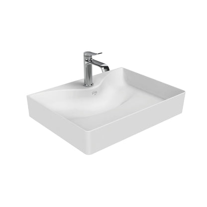 SaniSupreme Waskom Ruby Rechthoek 60,5x11x45,5 cm Keramiek Glanzend Wit Sanisupreme