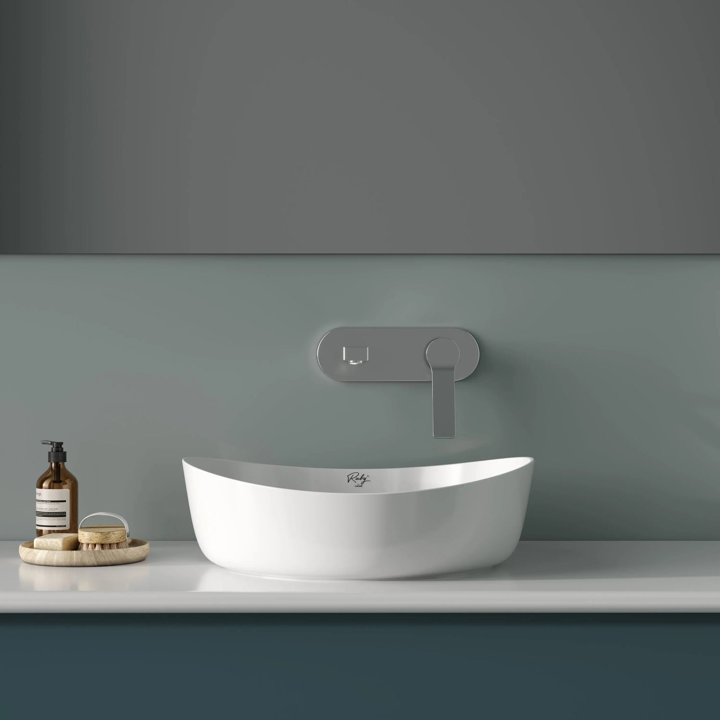 SaniSupreme Waskom Ruby 40x10x40 cm Keramiek Glanzend Wit Sanisupreme