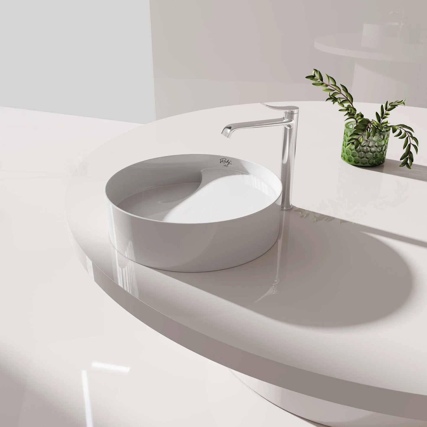 SaniSupreme Waskom Ruby 40x11x40 cm Keramiek Glanzend Wit Sanisupreme