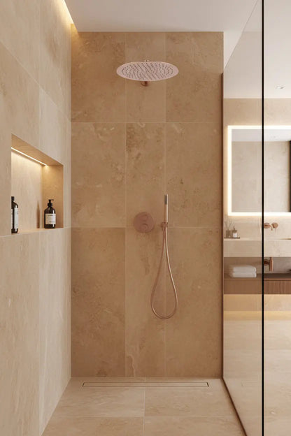 Regendouche Best Design Zenia Line Serie Daura Ø30 cm Rosé mat goud SaniSupreme