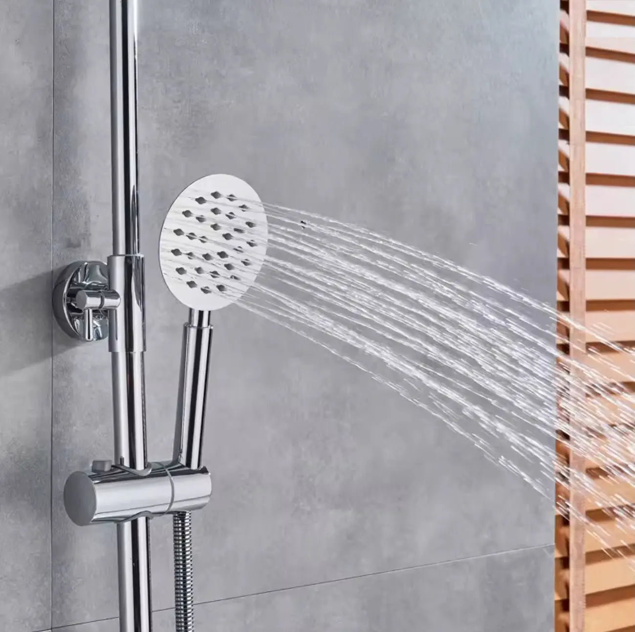 SaniSupreme Florida opbouw bad doucheset 20 cm. 3-weg regendouche met baduitloop rond chroom Sanisupreme