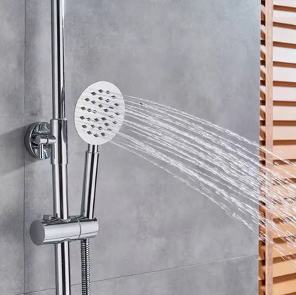 SaniSupreme Florida opbouw bad doucheset 30 cm. 3-weg regendouche met baduitloop rond chroom Sanisupreme