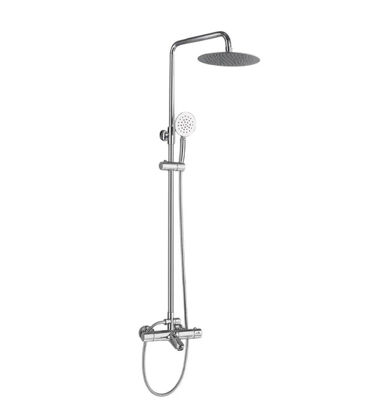 SaniSupreme Florida opbouw bad doucheset 30 cm. 3-weg regendouche met baduitloop rond chroom Sanisupreme