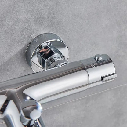 SaniSupreme Florida opbouw bad doucheset 20 cm. 3-weg regendouche met baduitloop rond chroom Sanisupreme