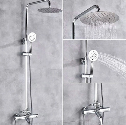 SaniSupreme Florida opbouw bad doucheset 20 cm. 3-weg regendouche met baduitloop rond chroom Sanisupreme