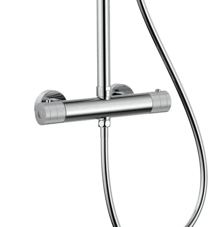 Regendoucheset Stria Chroom Glans (PVD coating-Cool-touch) 30 cm Regendouche met thermostaatkraan Sanisupreme