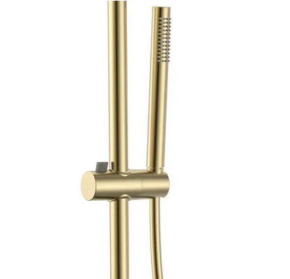 Regendoucheset Stria Geborsteld Goud (PVD coating-Cool-touch) 30 cm Regendouche met thermostaatkraan Sanisupreme