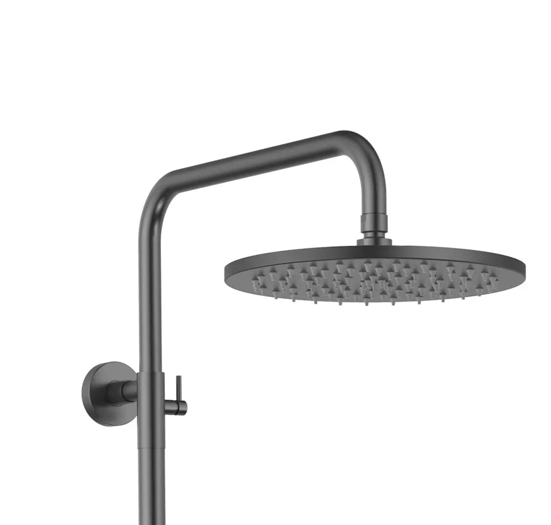 Regendoucheset Stria Gunmetal (PVD coating-Cool-touch) 30 cm Regendouche met thermostaatkraan Sanisupreme