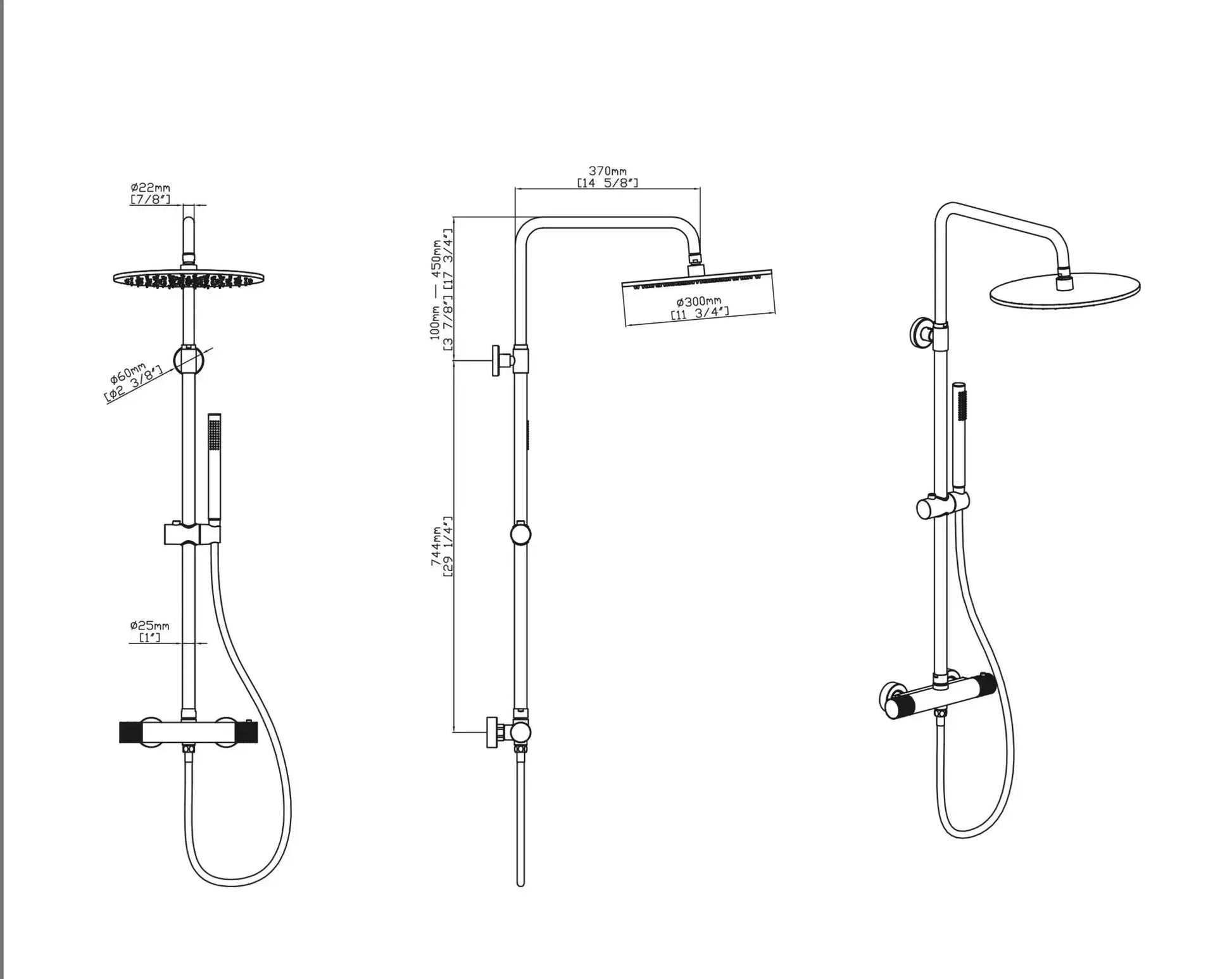 Regendoucheset Stria Geborsteld Goud (PVD coating-Cool-touch) 30 cm Regendouche met thermostaatkraan Sanisupreme