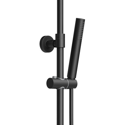 Regendoucheset Aloni Optima Rondo Mat Zwart opbouw Thermostatisch 20 cm SaniSupreme