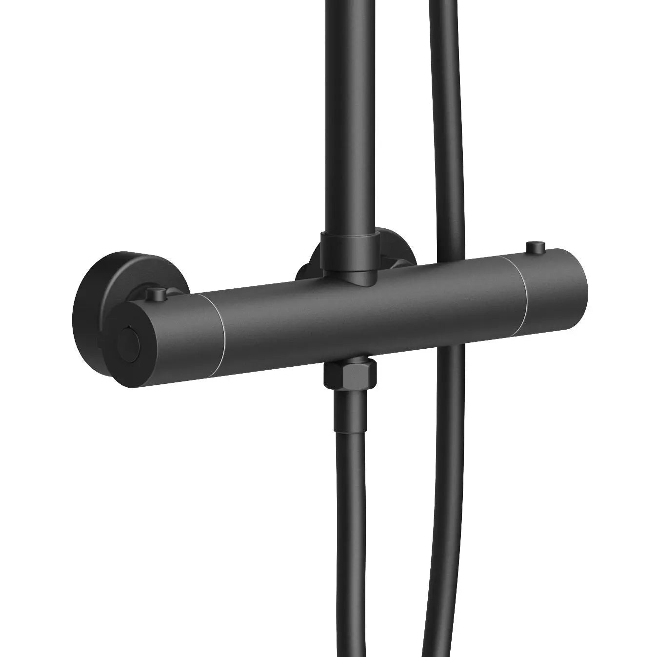 Regendoucheset Aloni Optima Rondo Mat Zwart opbouw Thermostatisch 20 cm SaniSupreme