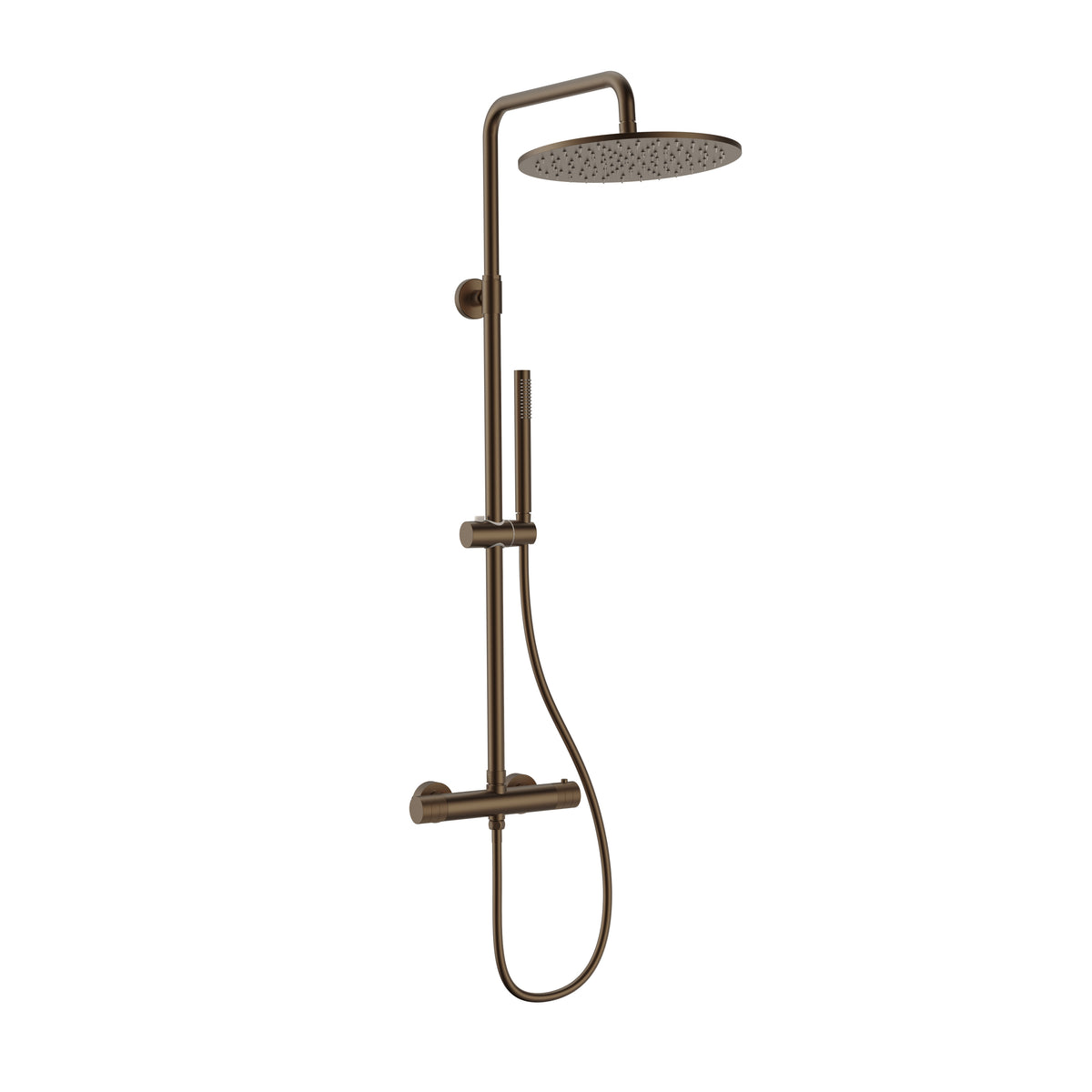 Regendoucheset Stria Bruin Brons (PVD coating-Cool-touch) 30 cm Regendouche met thermostaatkraan