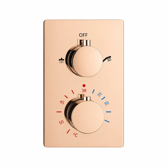 Douchemengkraan Best Design Zenia Line Series Martim inbouwthermostaat 2-weg mat rosé goud SaniSupreme Sanisupreme