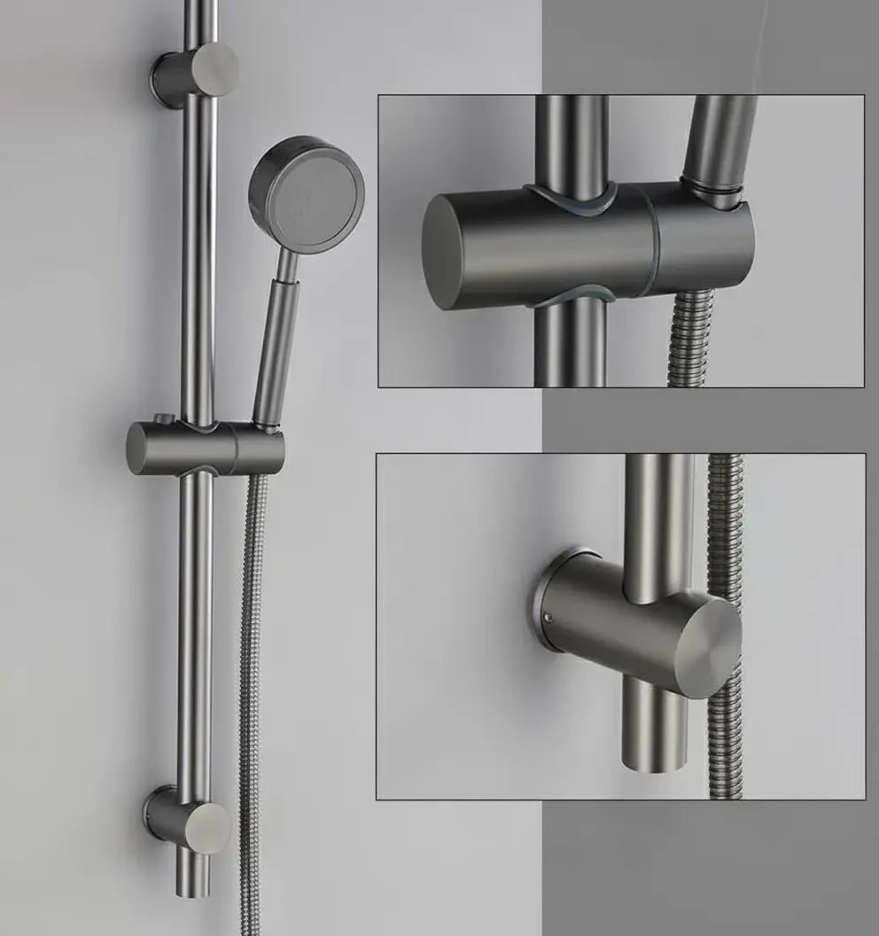 SaniSupreme Milano Handdouche Set inclusief doucheslang en Glijstang Gunmetal Sanisupreme