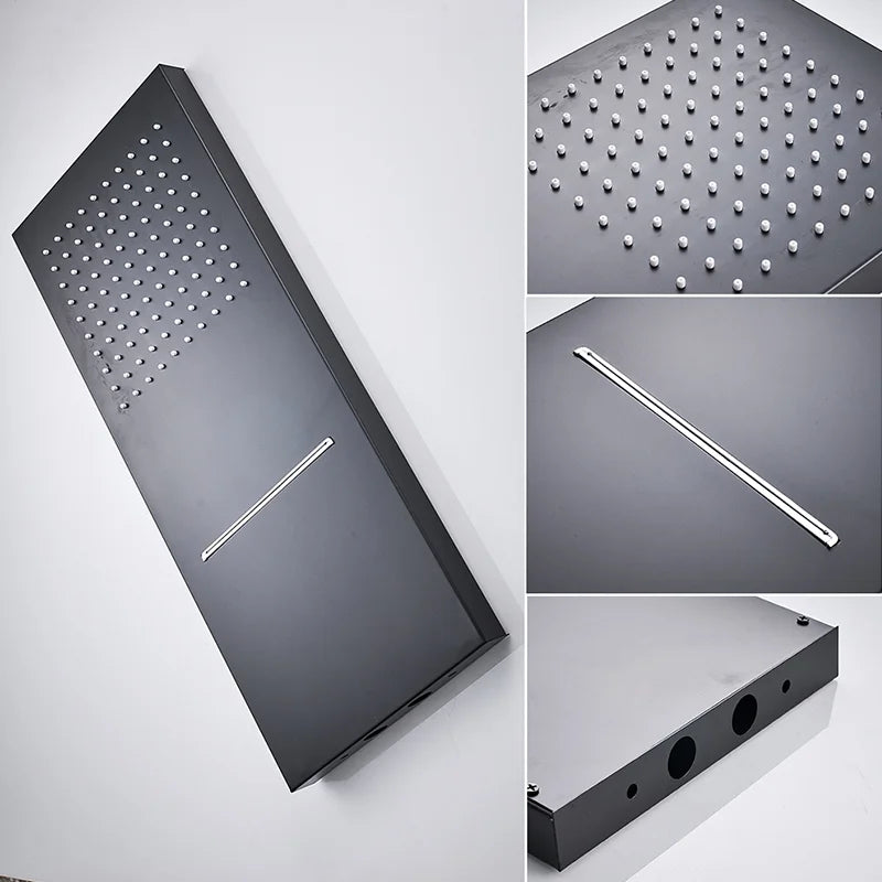 PROMOTION - SaniSupreme Shower set Firenze 12 inches - 30 cm. rain shower square 3-way black built-in